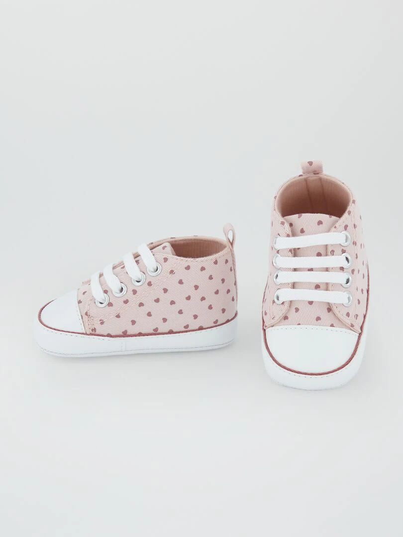 Baskets hautes en toile   Rose
