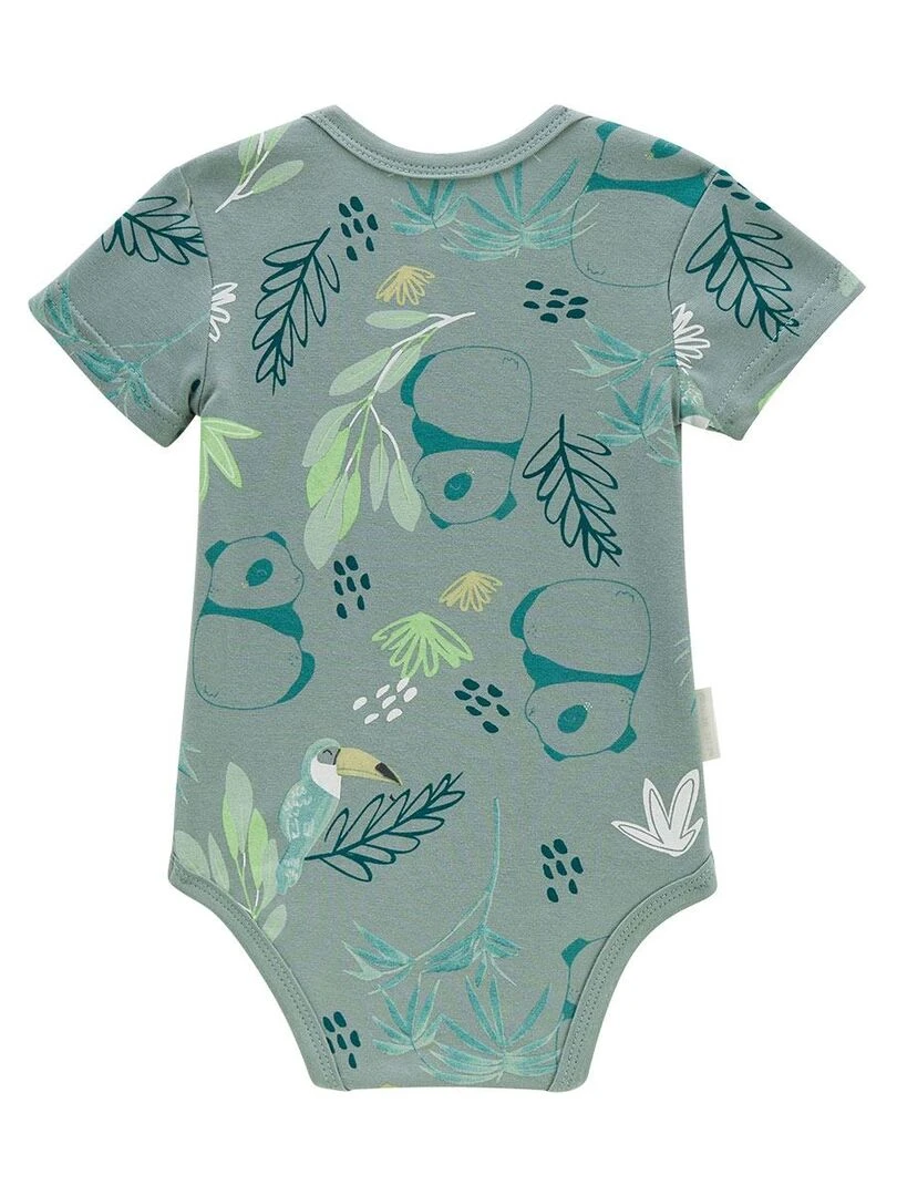 Lot de 2 bodies bébé manches courtes Mini Tribu   Vert