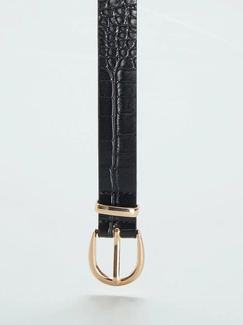 Ceinture basique effet croco   Noir