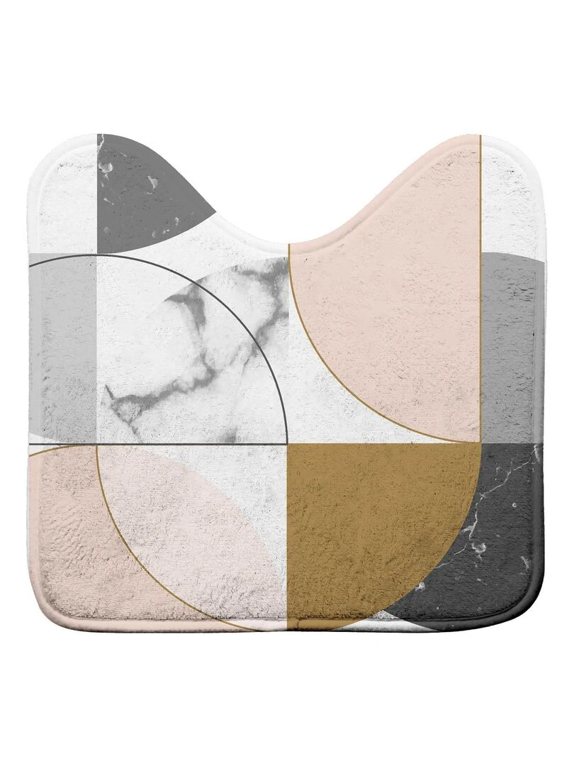 Tapis contour de WC Collection Géo Marbre Rose