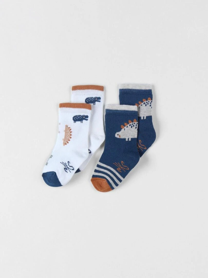 Set de 2 paires de chaussettes en tricot canard/écru Noukie's Multicolore