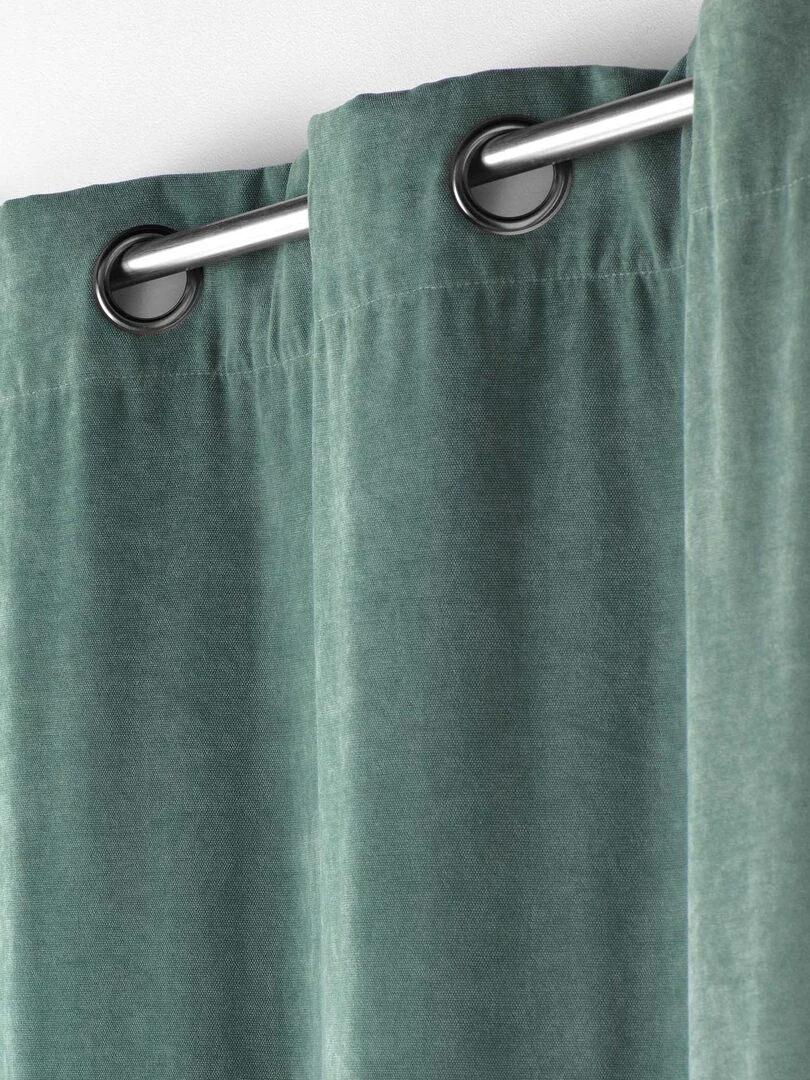 Rideau tamisant en velours uni Vert olive