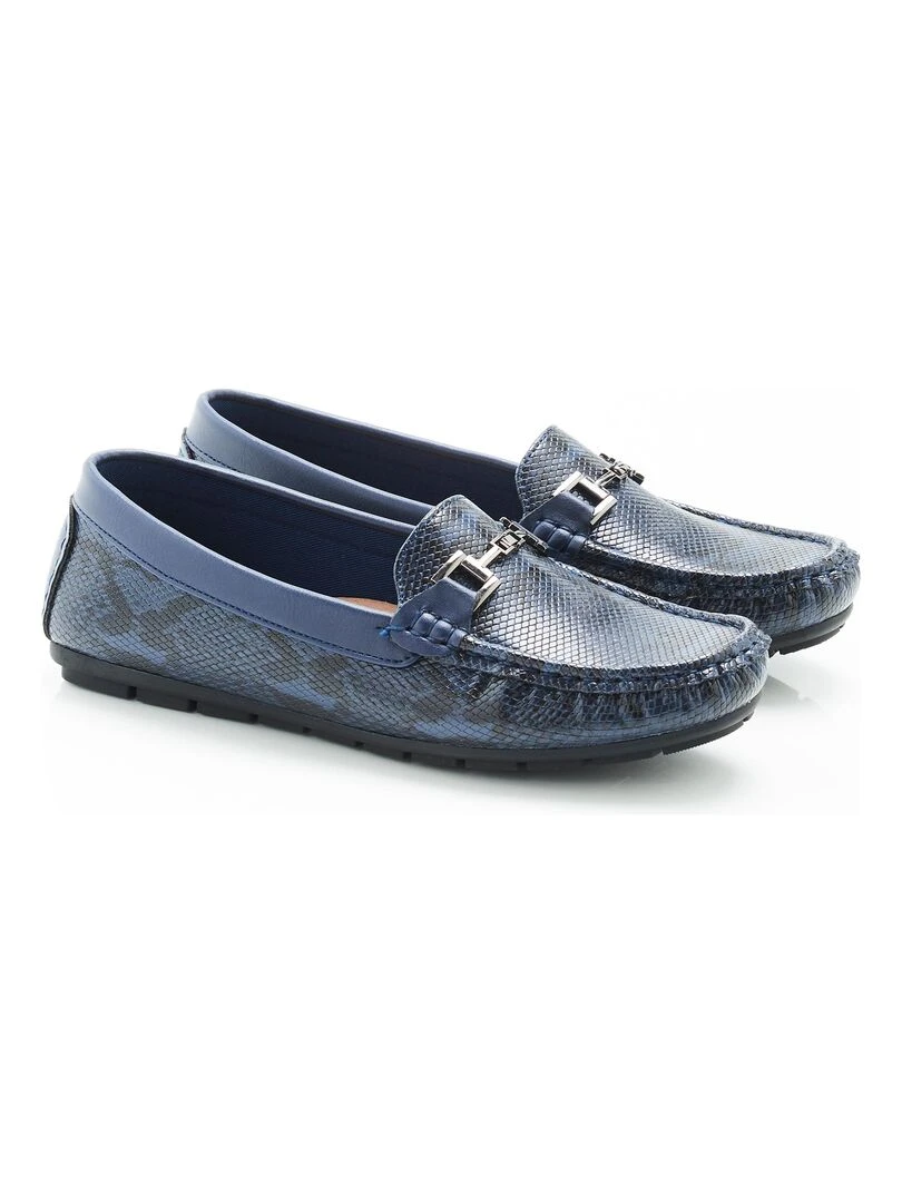 Mocassins avec boucle fantaisie Damart Gris Bleu