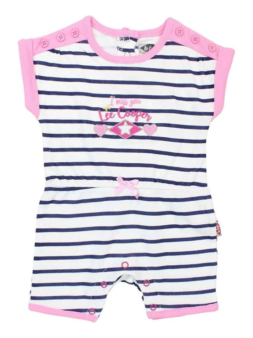 Lee Cooper Combishort bébé fille imprimé logo en coton Bleu