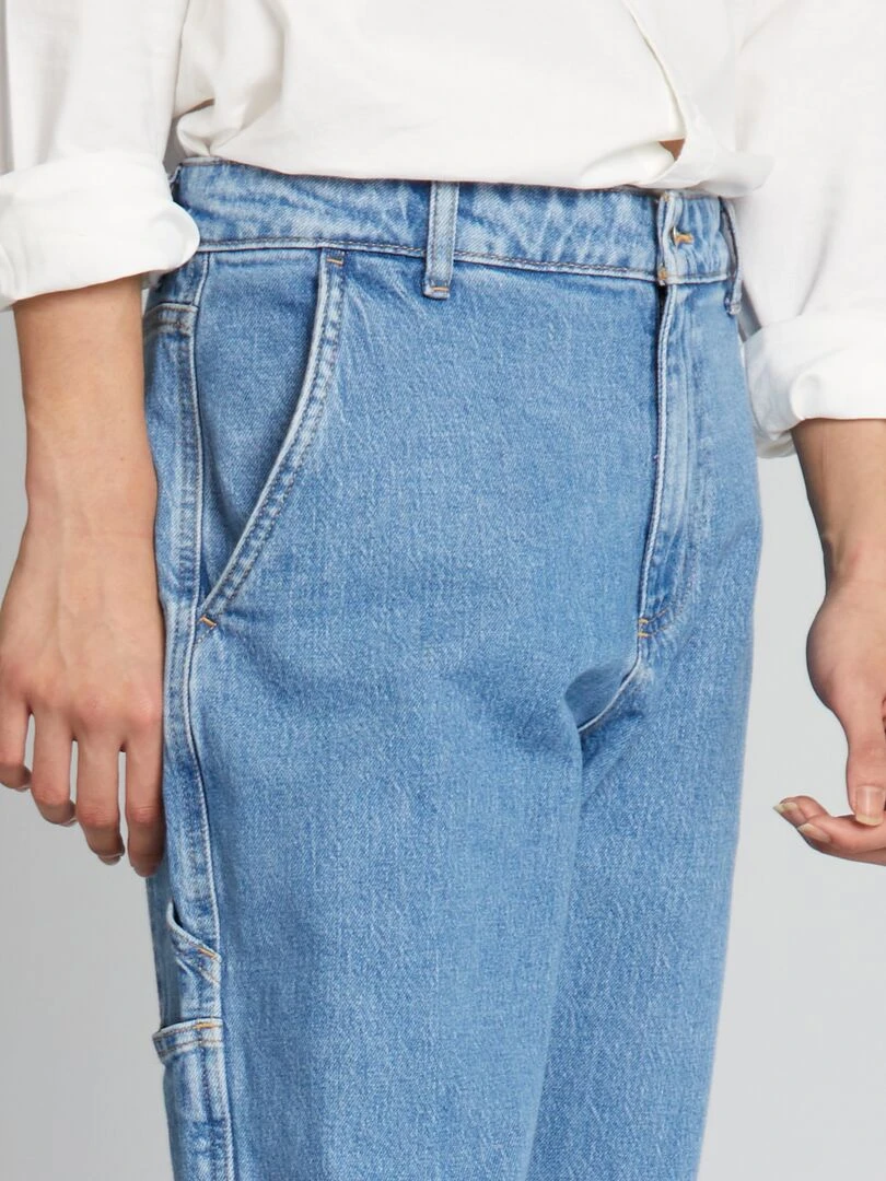 Pantalon denim droit   Bleu