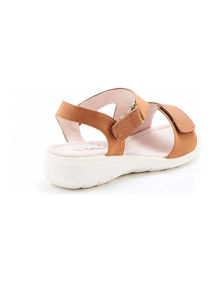 Sandales compensées ouverture totale   Damart   Marron caramel
