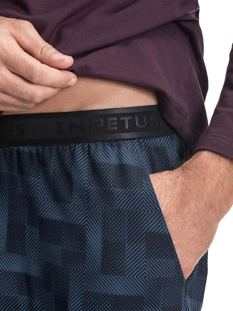 Pyjama long à motif géométriques Isamu   Rouge