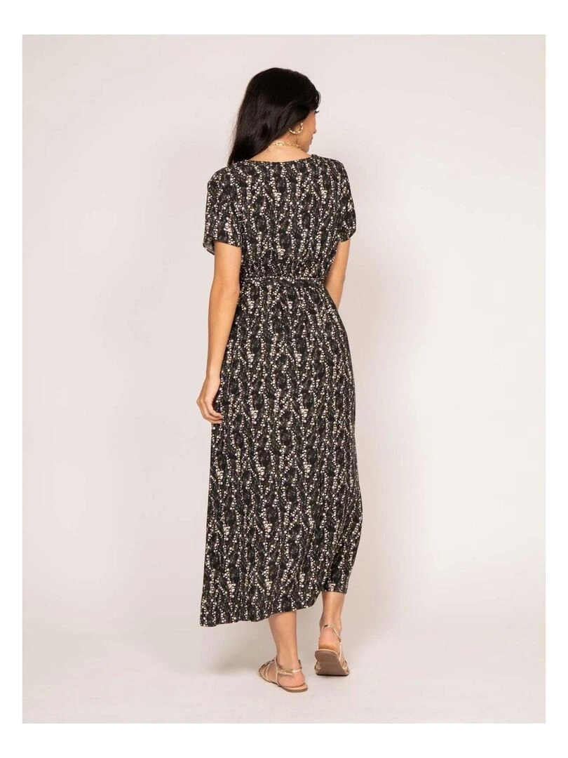 Robe longue motifs INOX Noir