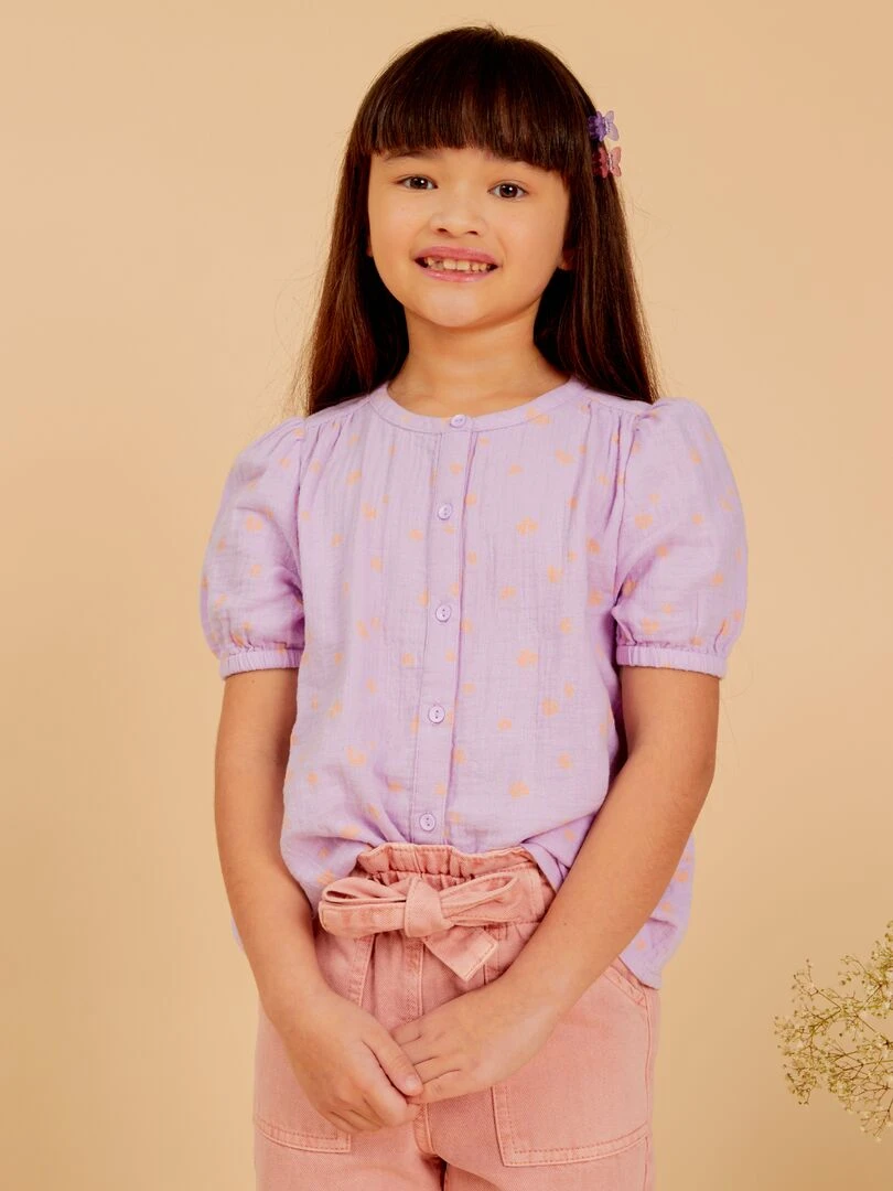 Chemisier en gaze de coton   Violet