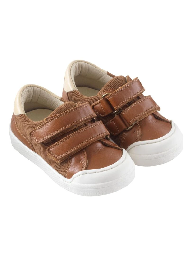 Baskets cuir Happy Marron