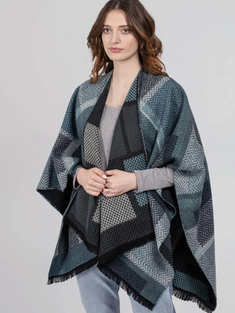 Poncho Agnella Fabriqué en France Vert