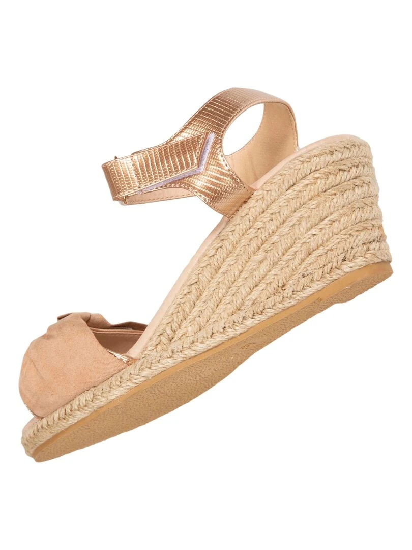 Espadrilles ouvertes Femme talon Nude   Beige