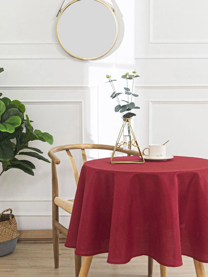Nappe ronde infroissable et anti tâches   Rouge