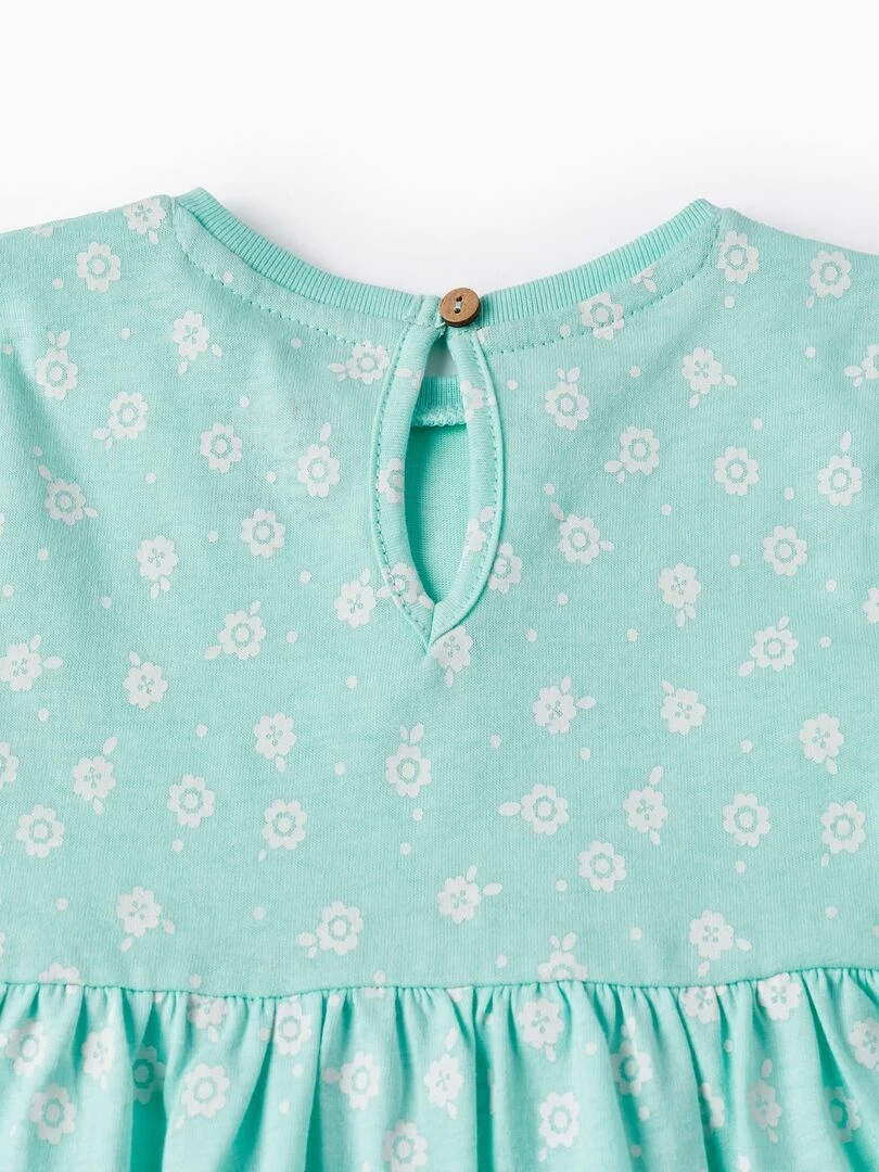 Robe avec Imprimé pour Bébé Fille 'Fleurs' manches courtes CUBA   Vert clair