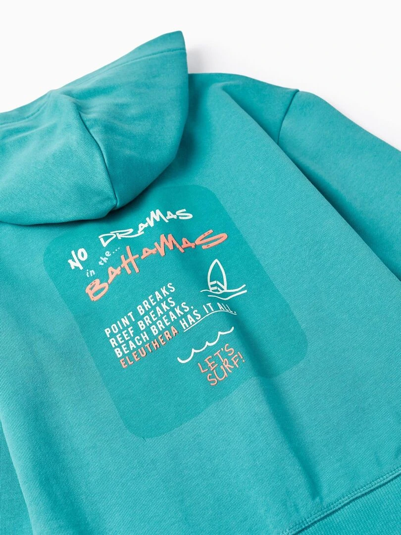 Manteau en coton avec capuche pour garçon 'Bahamas'   NO DRAMA IN THE BAHAMAS   Bleu