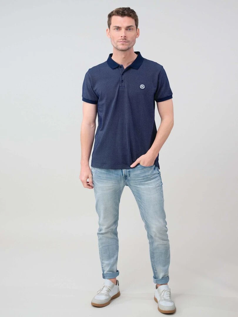 Polo en coton pour homme 'Deeluxe' Bleu foncé