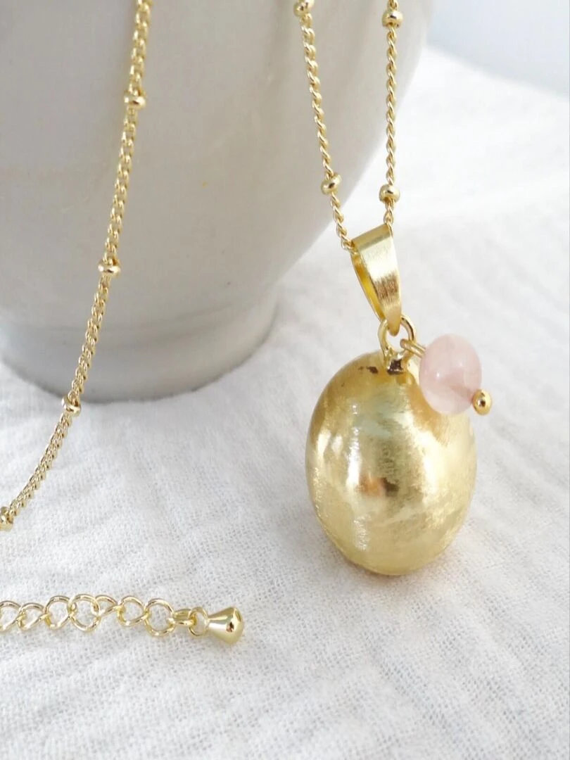 Bola de grossesse brossé or Quartz Rose Doré/or