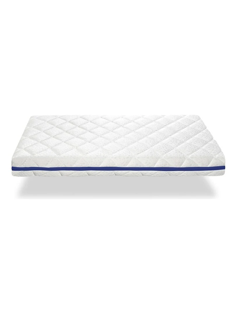 LOT X2 Matelas en mousse respirante HERMES Epaisseur 11 CM Dehoussable Ergonomique Blanc