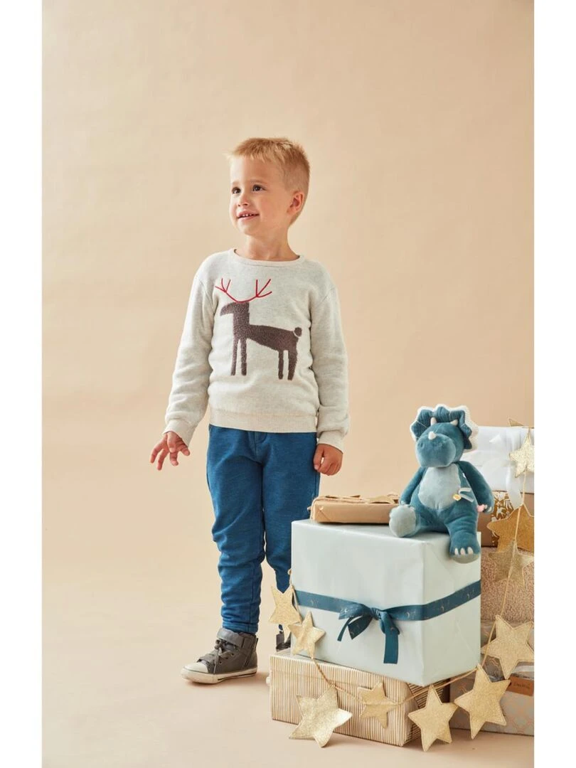 Pull tricot Noël  chiné   Noukie's   Beige