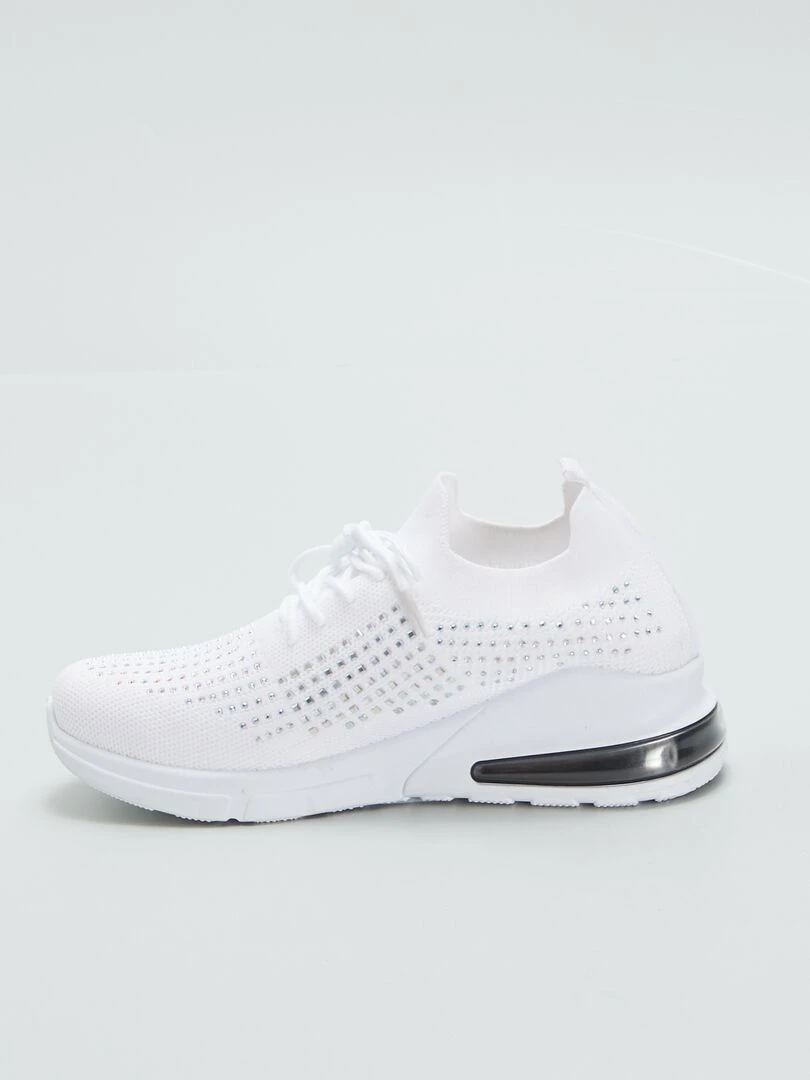 Basket de sport à strass   Blanc