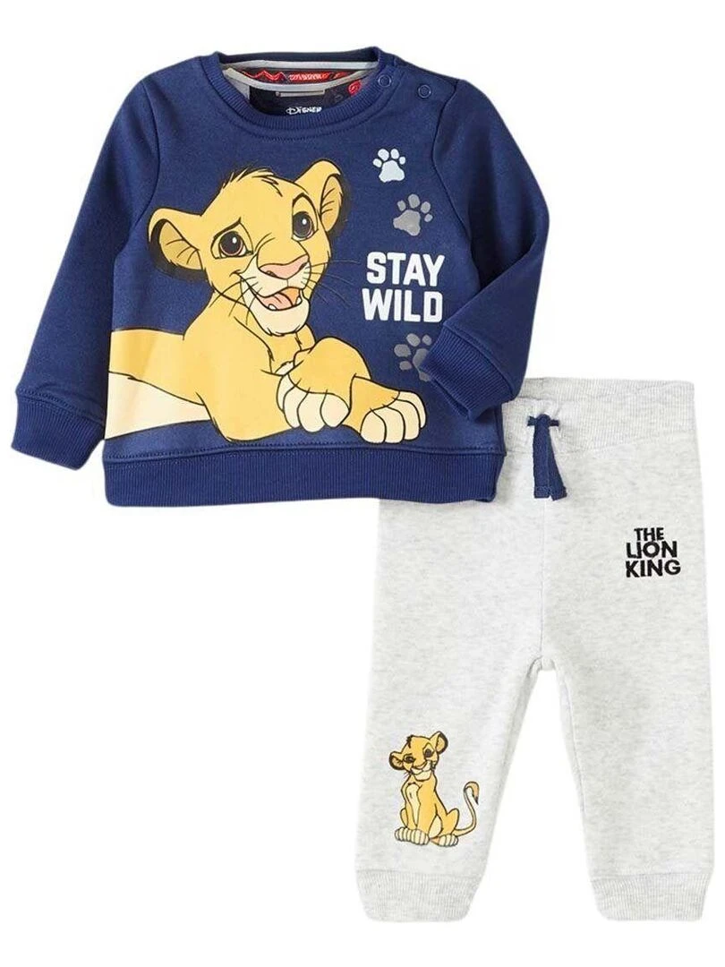 Disney Ensemble Sweat pantalon bébé garçon Imprimé Le Roi Lion Bleu marine