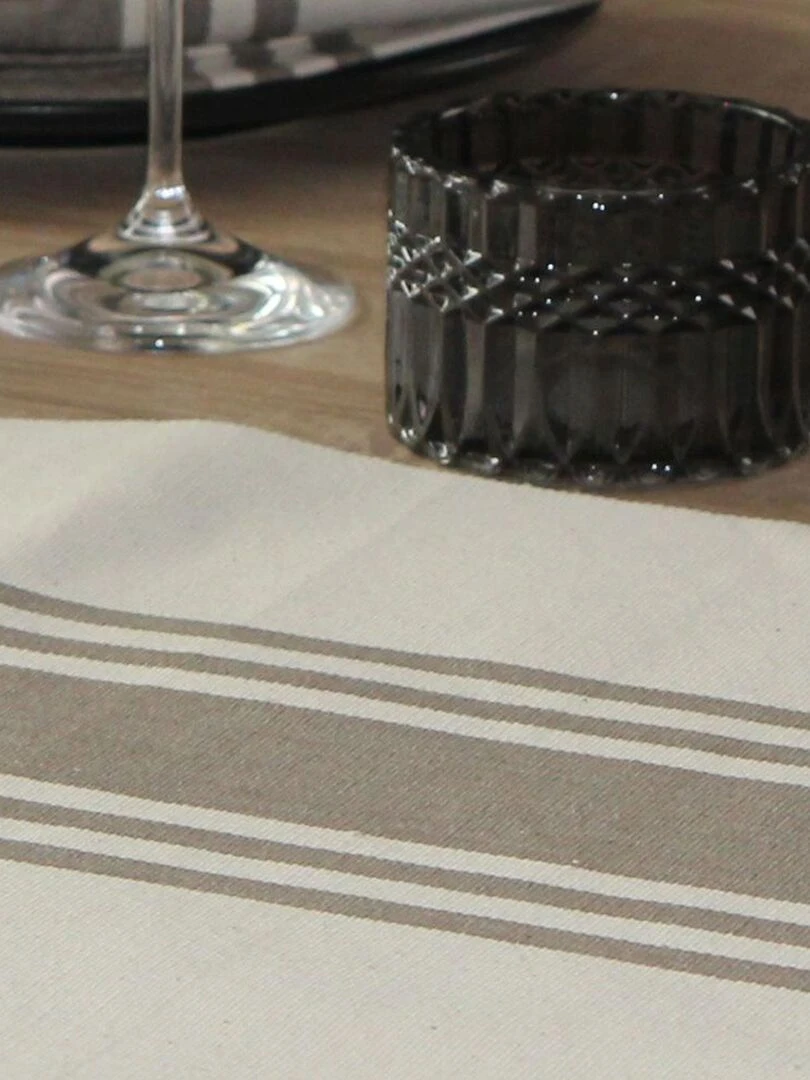 Lot de 4 sets de table à rayures d'antan Taupe