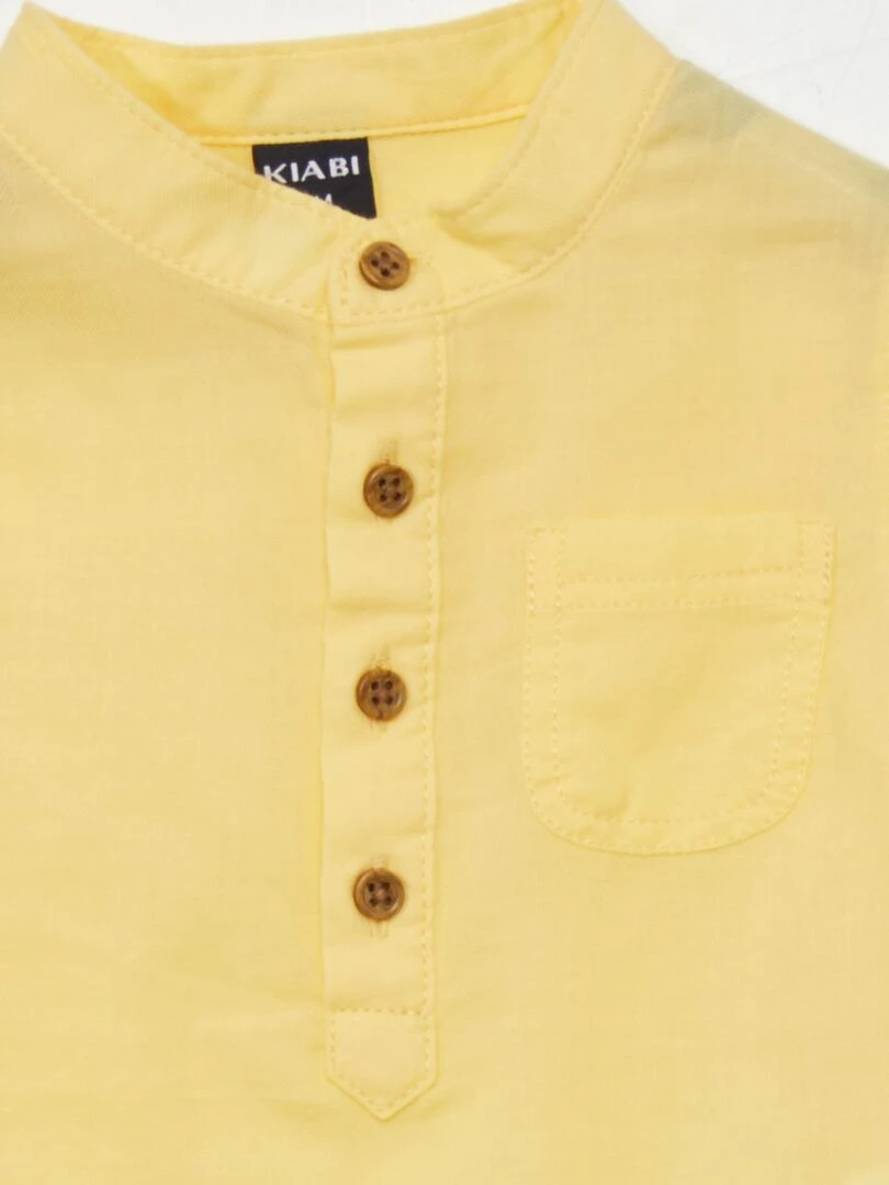 Chemise col tunisien   Jaune