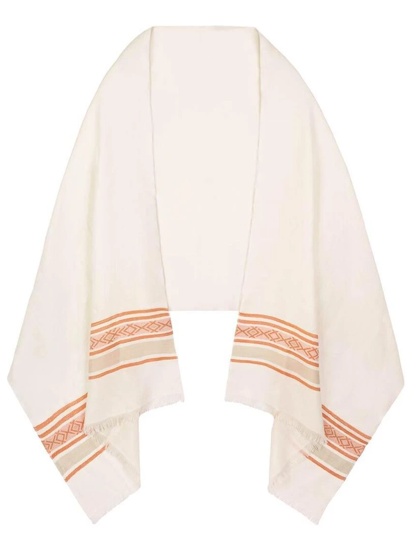 Châle Merinos Atika Fabriqué en France Orange
