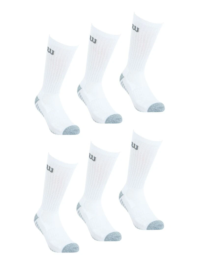 LOT DE 6 PAIRES DE CHAUSSETTES WILSON BLANC Blanc