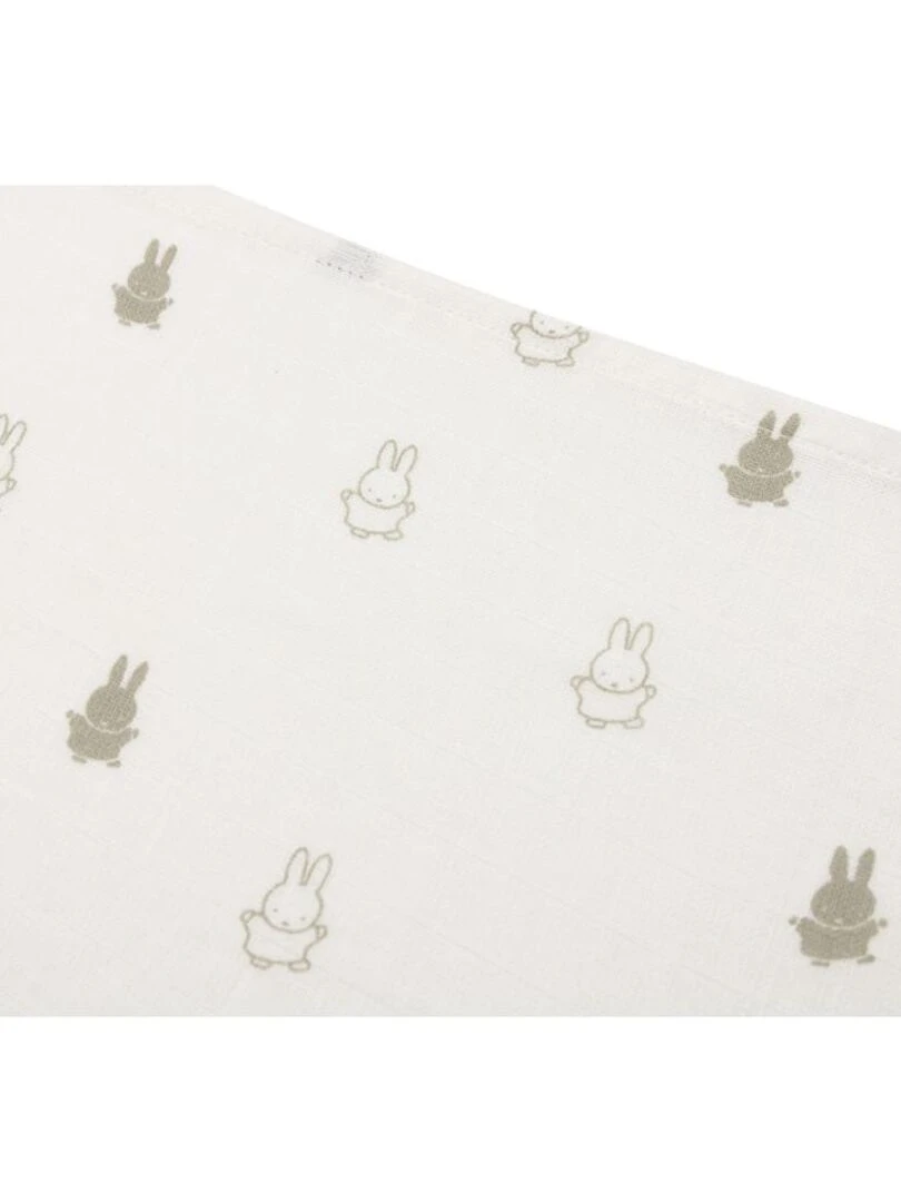 Lange gaze de coton Small 70x70cm Happy Miffy Olive Gr. (3 pcs) p Vert