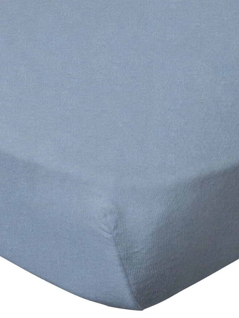 Lot de 2 draps housses 60x120 cm Blanc + Bleu layette Blanc Bleu ciel