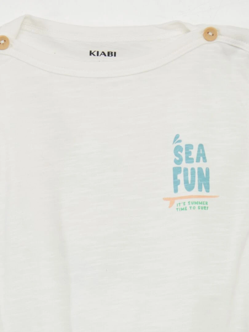 Body à col bateau imprimé   Blanc surf