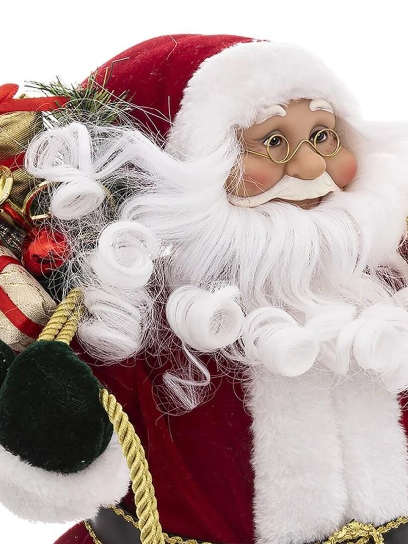 Décoration Père Noël velours rouge 45 cm   Rouge