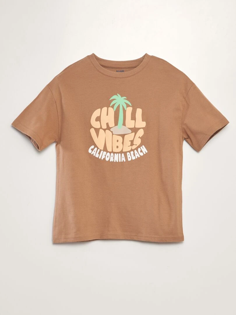 Tee shirt imprimé Marron