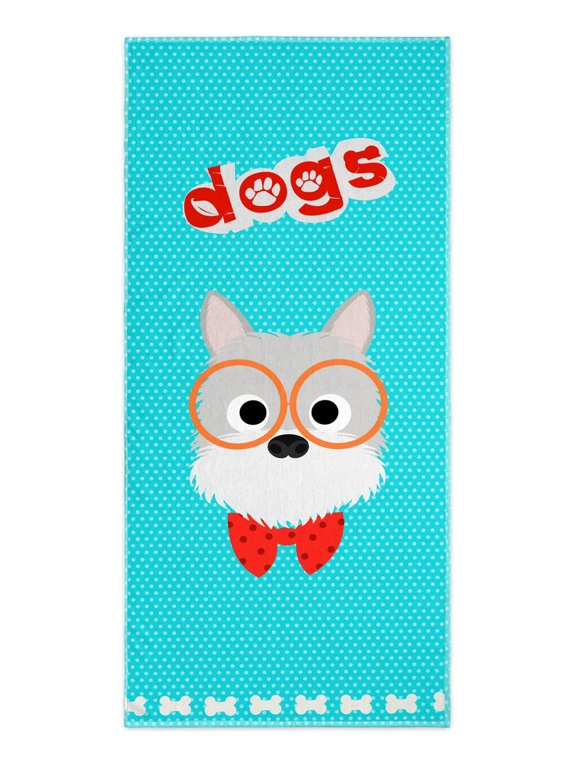 Serviette Dogs "Happyfriday"   Blanc