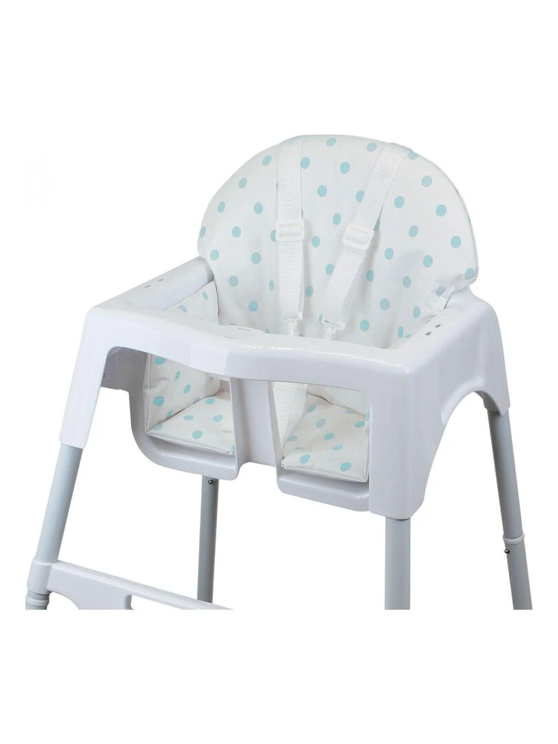 Housse d'assise pour chaise haute bébé enfant gamme Délice   Monsieur Bébé   Blanc Bleu