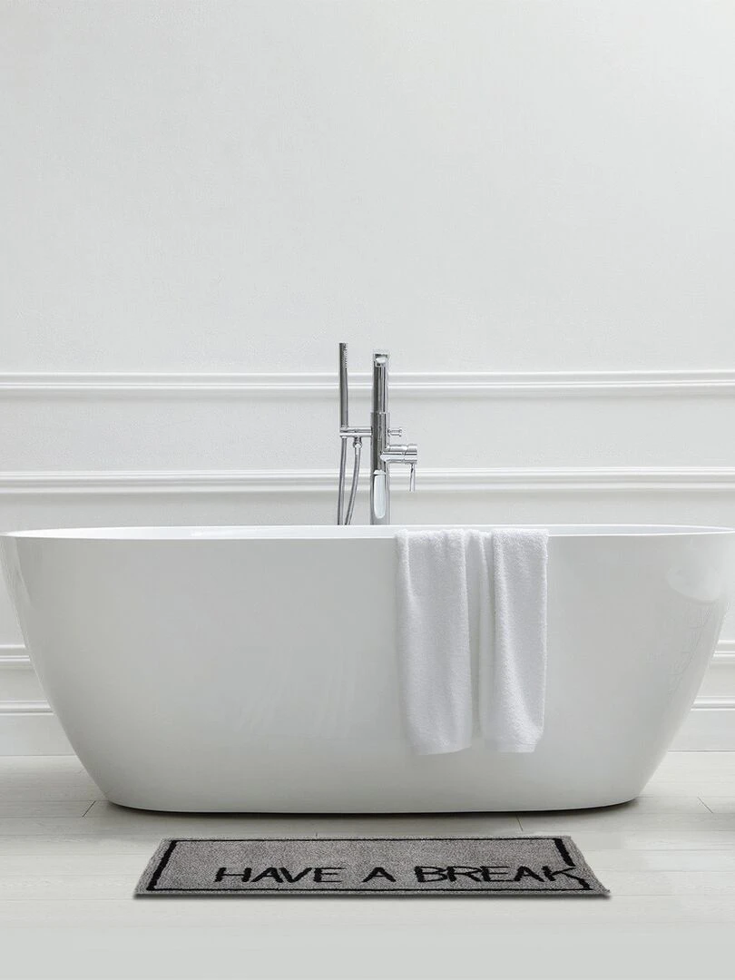 Guy Levasseur Tapis de bain en coton fantaisie gris Gris