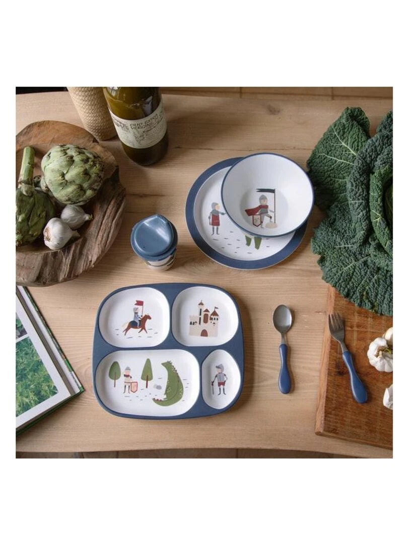 Assiette mélamine Dragon Tales Sebra Bleu