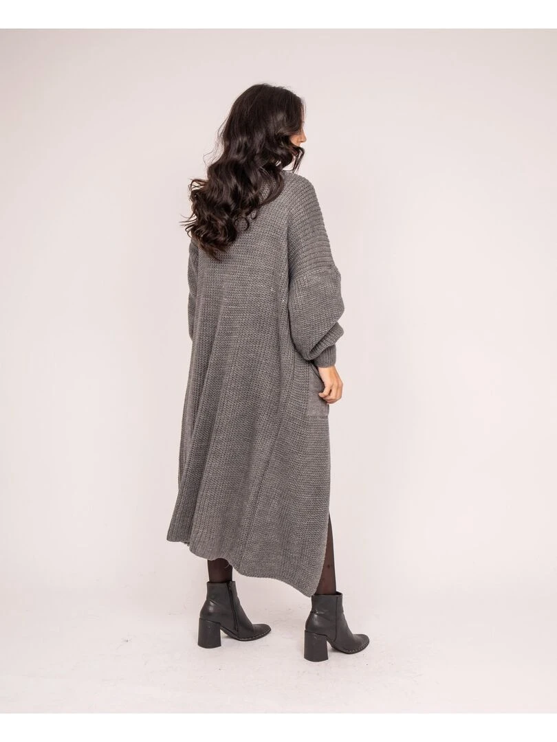 Gilet long ouvert KILIAN   Gris