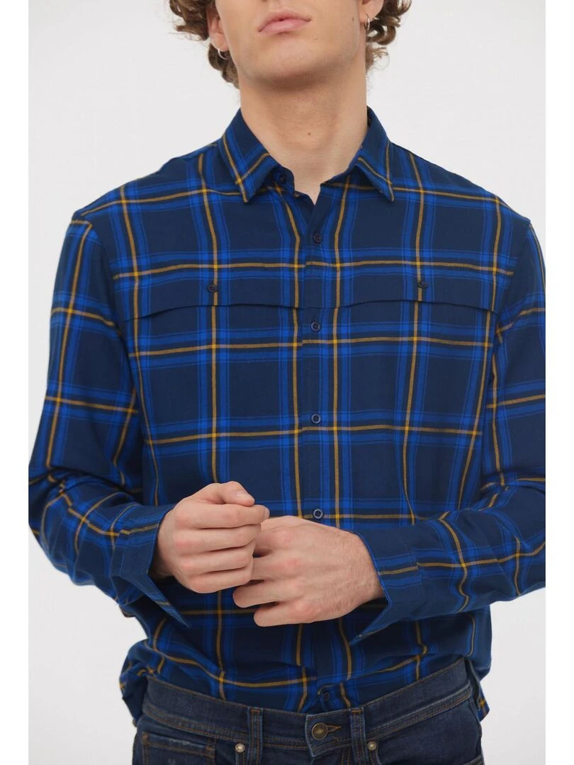 Lee Cooper   Chemise manches longues coton comfort DREYNE   Bleu marine