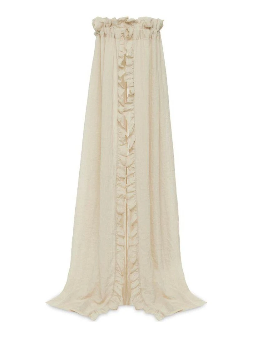 Ciel de lit vintage ruffle Nougat (155 cm) Ecru