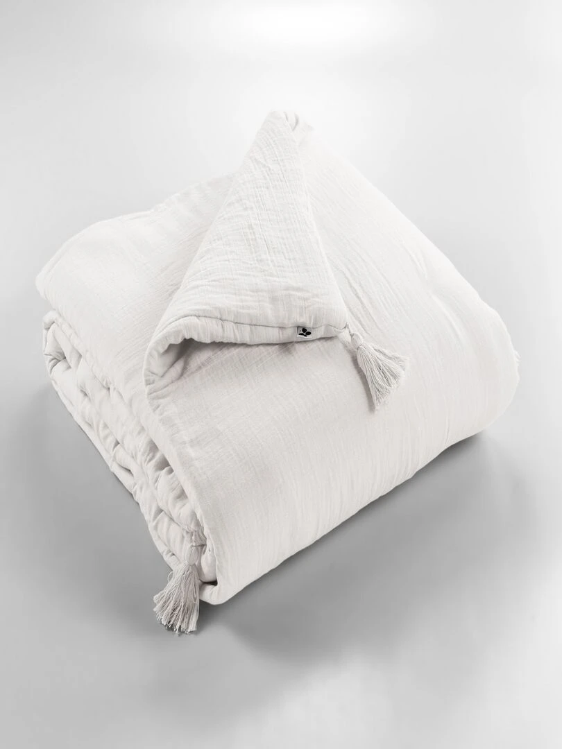 Edredon Boutis gaze de coton Collection Gaia Blanc
