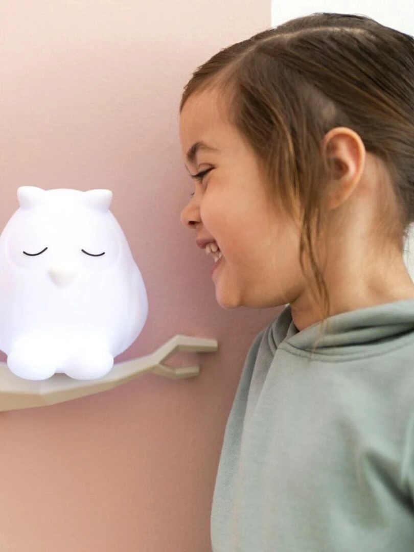 Veilleuse murale tactile Oscar le hibou (24 cm) Blanc