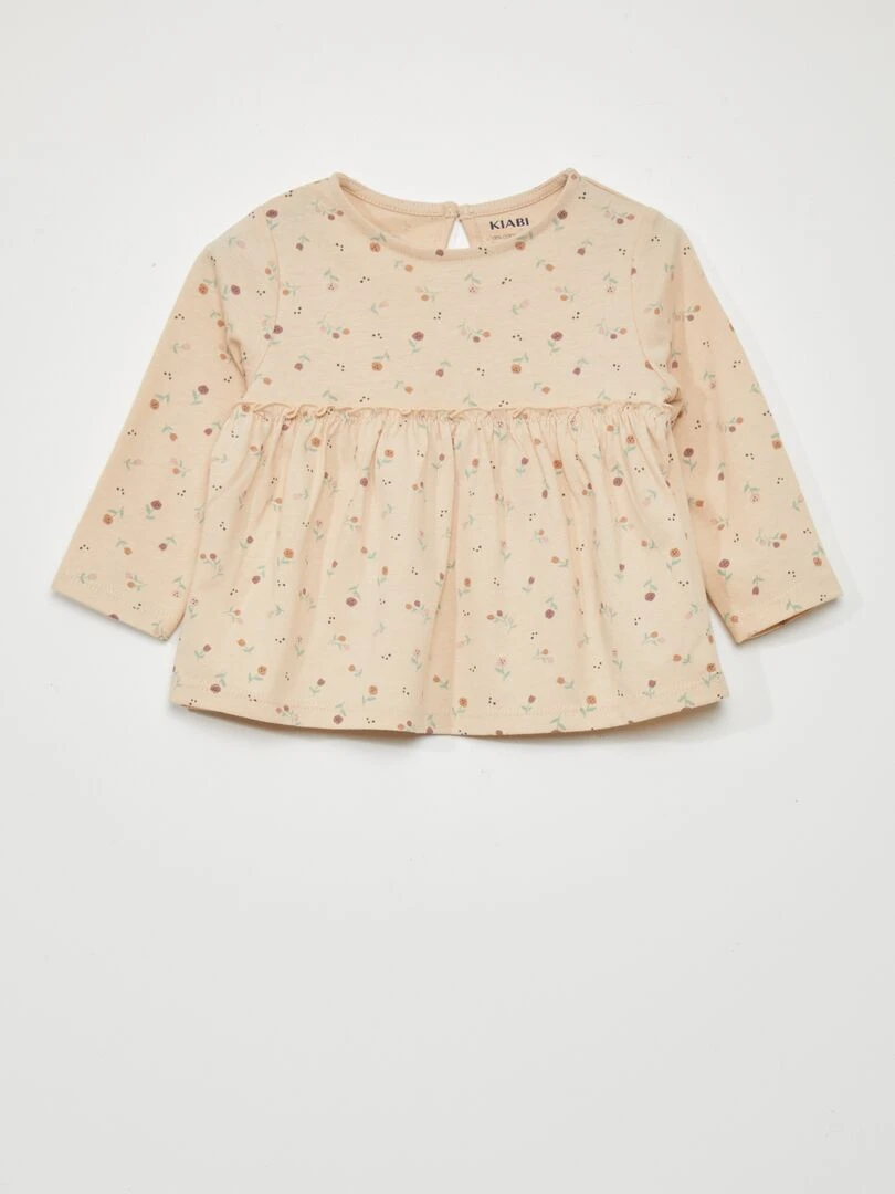 Ensemble t shirt + legging   2 pièces   Beige/rose