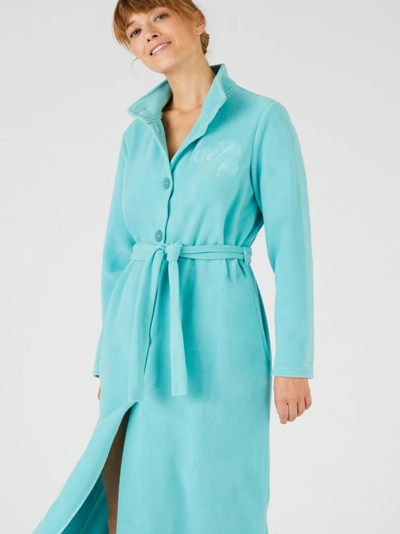 Robe de chambre longue en micropolaire Thermolactyl   Damart   Bleu polaire