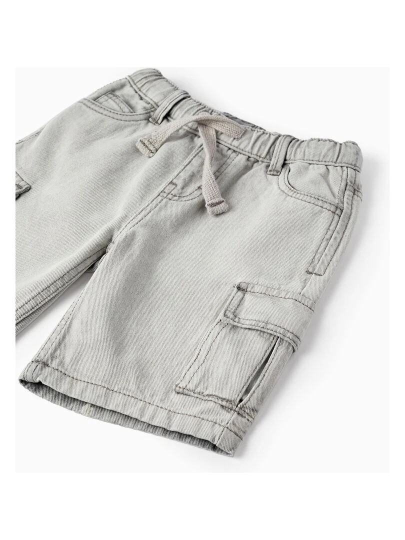 Shorts en jean en coton avec poches cargo pour garçon  SICILIAN DAYS   Vert