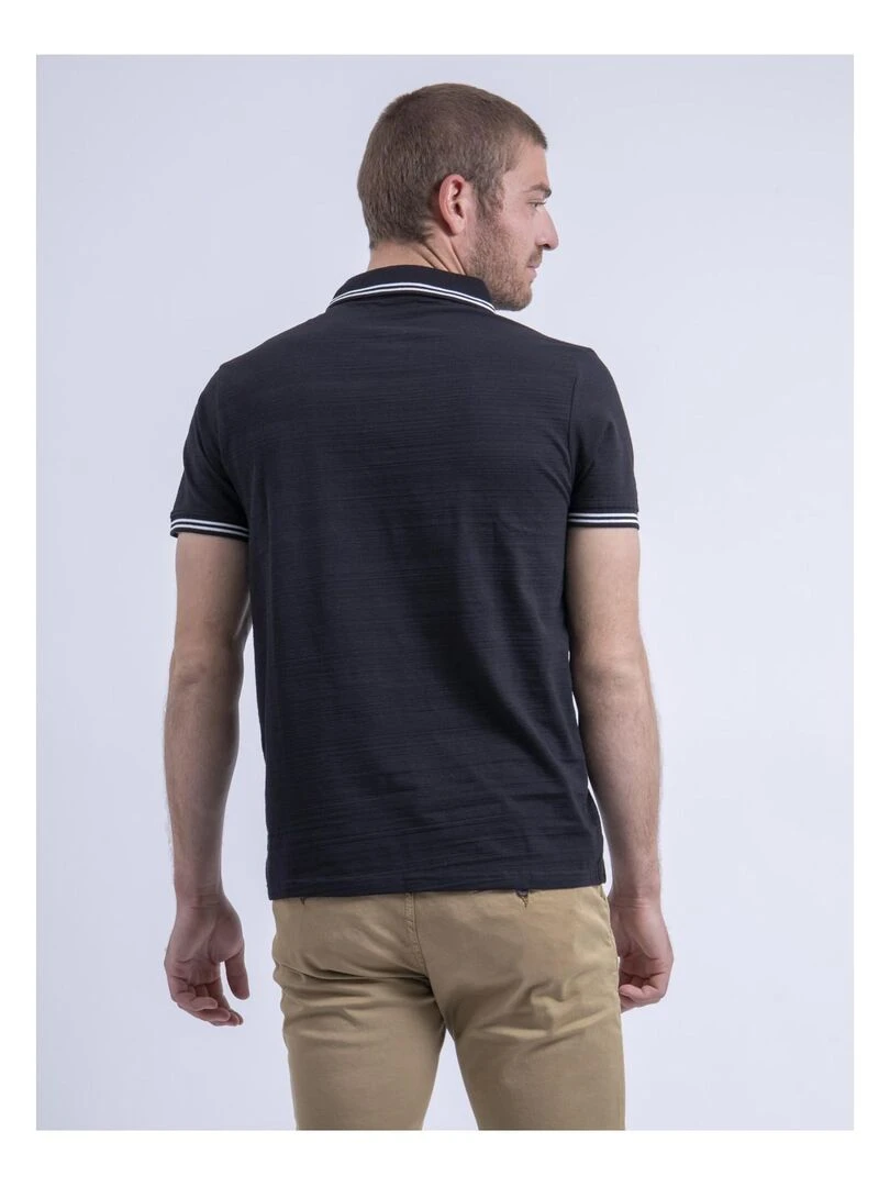 Polo manches courtes pur coton PILIAS   Noir