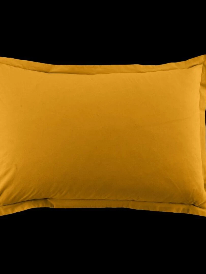 Lot de 2 taies d’oreiller coton uni   Safran