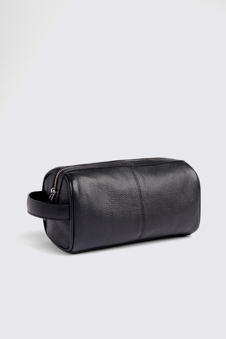 Black Grained Leather Washbag Buy Online at Moss