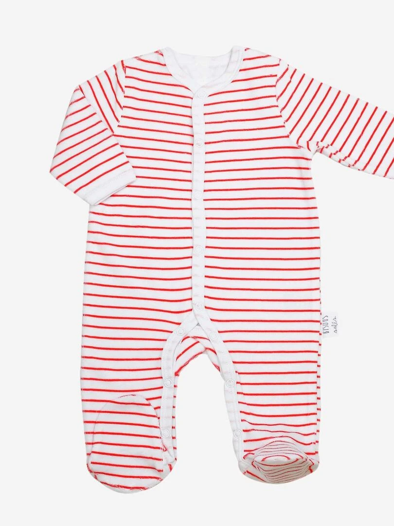 Dors bien bébé marinière rouge Rouge